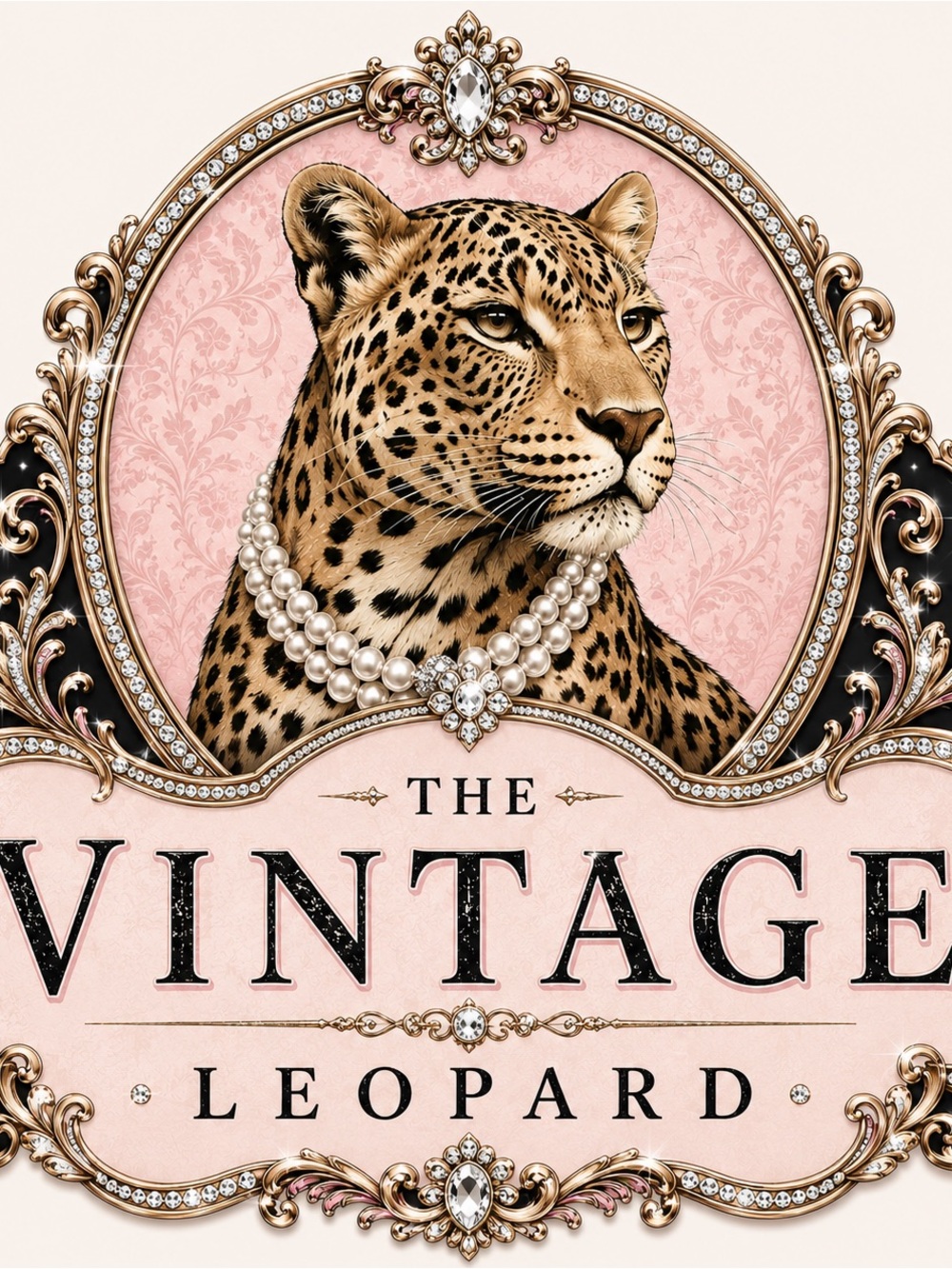 The Vintage Leopard Decorative Reptile Art Print - Pink
